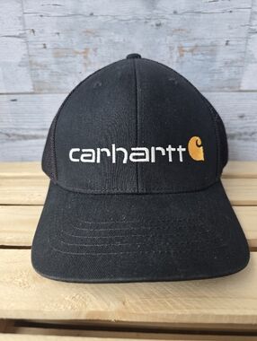 Carhartt Rugged Flex Fitted Canvas Mesh Back Logo Graphic Cap Hat Adult Size